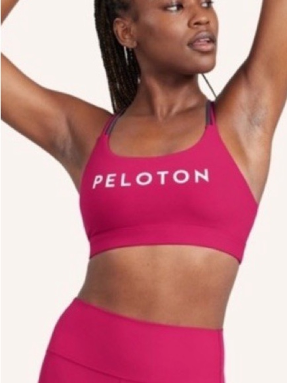 lululemon athletica x Peloton Bright Pink & Black Sports Bra Bundle